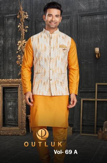 Outluk 69A By Outlook Designer Wedding Kurta Pyajama WIth Jacket Menswear Collection